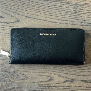 Michael Kors Black Zip-Around Wallet
